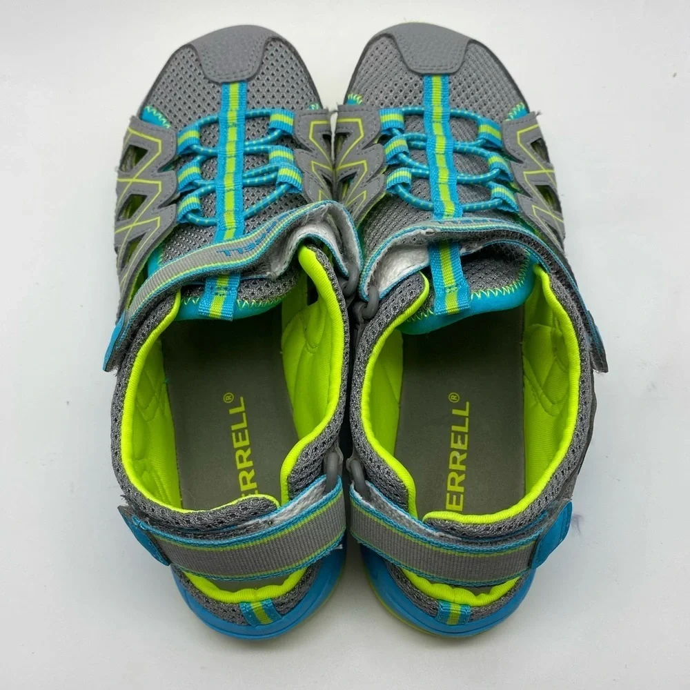 Merrell Hydro Quench Grey/Turquoise Leather/Mesh Outdoor Shoes Youth Kids US 5 M